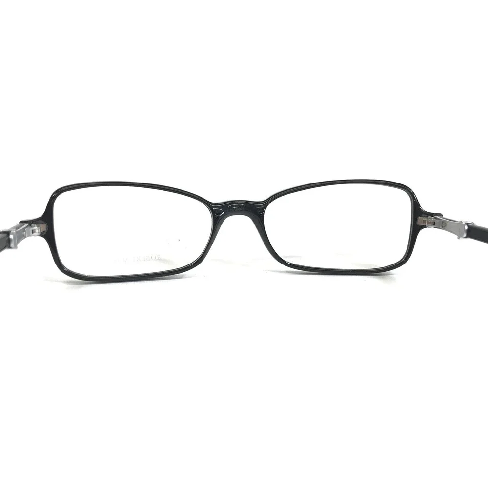 Robert Marc Eyeglasses Frames 112-10 Black Silver Cat Eye Rectangular 48-16-130